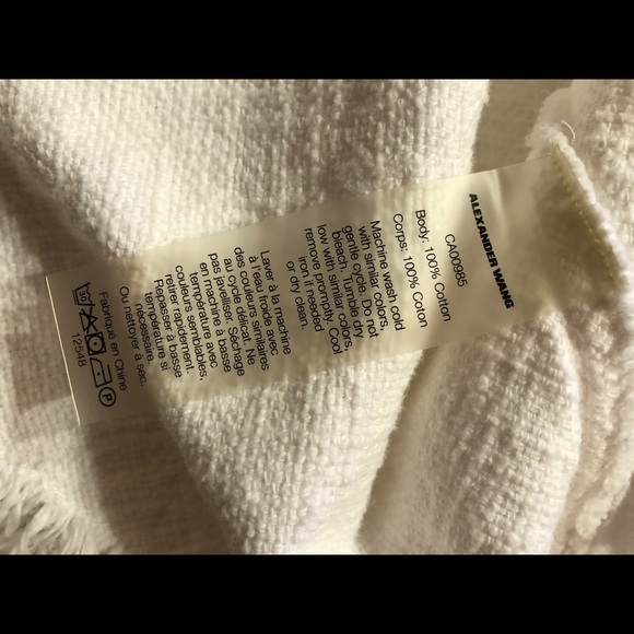 T by Alexander Wang Frayed White T-Shirt - Picture 5 of 5